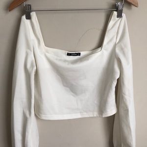 Cream crop top